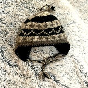 Kids Snowboarding Knit Wool Blend Hat, Made in Nepal